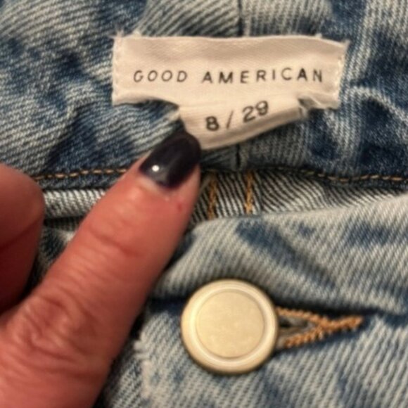 Good American Good Girlfriend Petite Jeans Straight Fit Size 8/29 Blue Denim - Picture 3 of 8